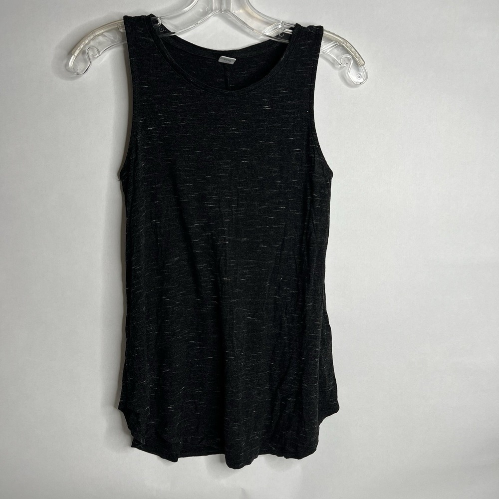 Old Navy‎ Luxe High Neck BLACK Heather Tank Top Shirt Women's XS Sleeveless Slim